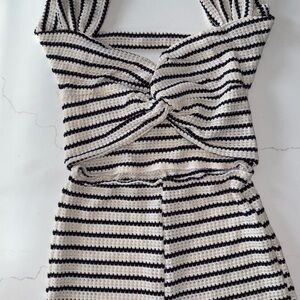 Striped Knit Romper